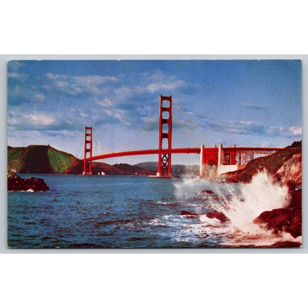 Vintage Golden Gate bridge San Francisco Postcard Mike Roberts C28 Kodachrome